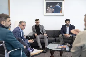 Reunión del presidente Orsi con Gastón Reyno