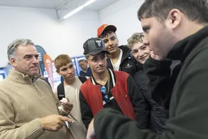 Presidente Orsi en actividad de Ceibal y MEC
