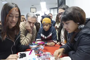 Presidente Orsi en actividad de Ceibal y MEC