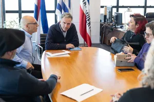 Créditos: Camilo Dos Santos (fotografía) / Presidencia de la República (fuente institucional) Presidente Orsi recibió a delegación del PIT-CNT
