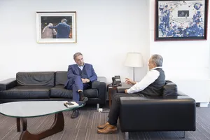Créditos: Camilo Dos Santos (fotografía) / Presidencia de la República (fuente institucional) Reunión del presidente Orsi con Alejandro Ruibal