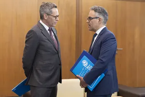 Créditos: Camilo Dos Santos (fotografía) / Presidencia de la República (fuente institucional) Presidente Orsi recibió al director regional de Unicef, Roberto Benes