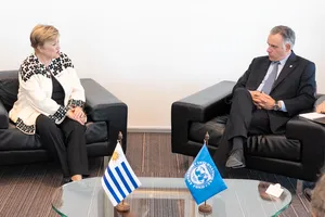 Créditos: Ignacio Turell (fotografía) / Presidencia de la República (fuente institucional) Reunión del presidente Orsi con directora general del FMI