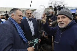 Presidente Orsi en colocación de la piedra fundacional del Nuevo Estadio Belvedere