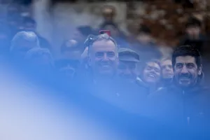 Presidente Orsi en colocación de la piedra fundacional del Nuevo Estadio Belvedere