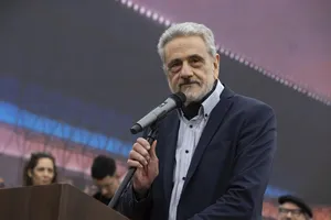 Presidente Orsi en colocación de la piedra fundacional del Nuevo Estadio Belvedere