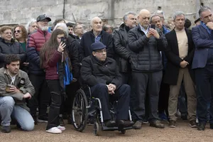 Presidente Orsi en colocación de la piedra fundacional del Nuevo Estadio Belvedere