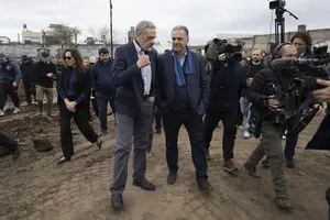 Presidente Orsi en colocación de la piedra fundacional del Nuevo Estadio Belvedere