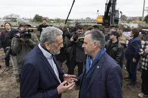 Presidente Orsi en colocación de la piedra fundacional del Nuevo Estadio Belvedere