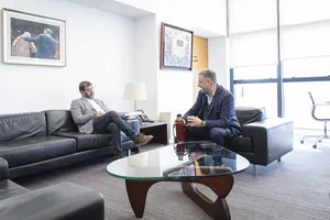 Créditos: Martín Cerchiari (fotografía) / Presidencia de la República (fuente institucional) Presidente Orsi recibe a Fernando Pereira