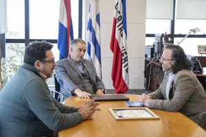 Encuentro del presidente Orsi con el rector de la Udelar, Héctor Cancela
