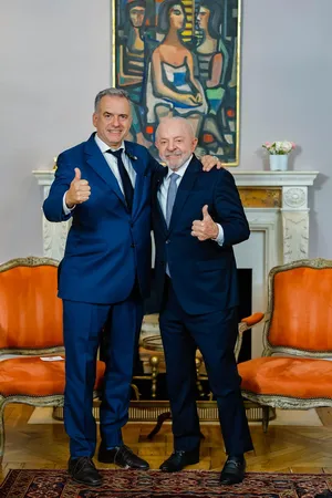 Créditos: Presidencia de la República (fuente institucional) Presidente Orsi se reunió con su par de Brasil, Luis Inácio Lula da Silva.