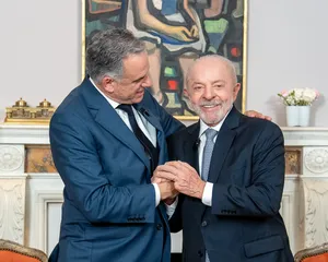 Créditos: Martín Pérez (fotografía) / Presidencia de la República (fuente institucional) Presidente Orsi se reunió con su par de Brasil, Luis Inácio Lula da Silva.